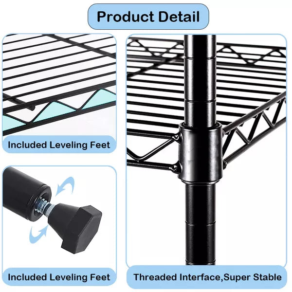 4-Tier Storage Shelves Wire Shelving Units 1000lbs Weight Capacity