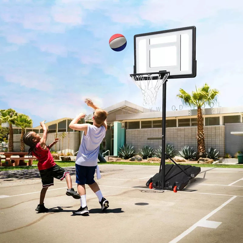 32in Backboard Basketball Stand with Wheels Portable Basketball Hoop