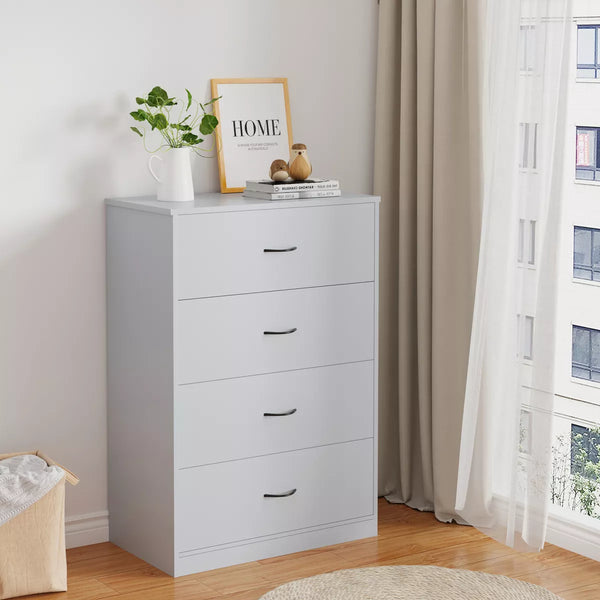 4 Drawer Wood Dresser Storage Cabinet Dresser for Bedroom Light Gray