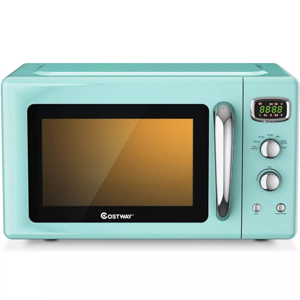 0.9 cu.ft. Green Practical 900-Watt Countertop Microwave Oven with Timer and Child Lock