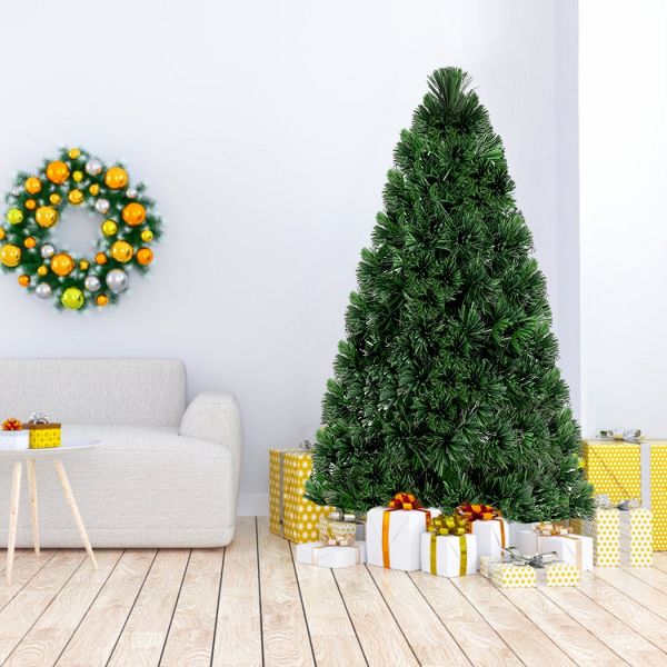 5ft Fiber Optic PVC Christmas Tree, Multi-Size Artificial Holiday Decor