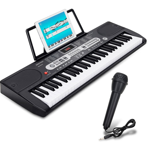 61-Key Beginners Electronic Keyboard Piano Set w/ LCD Screen, Lighted Keys, Teaching Modes