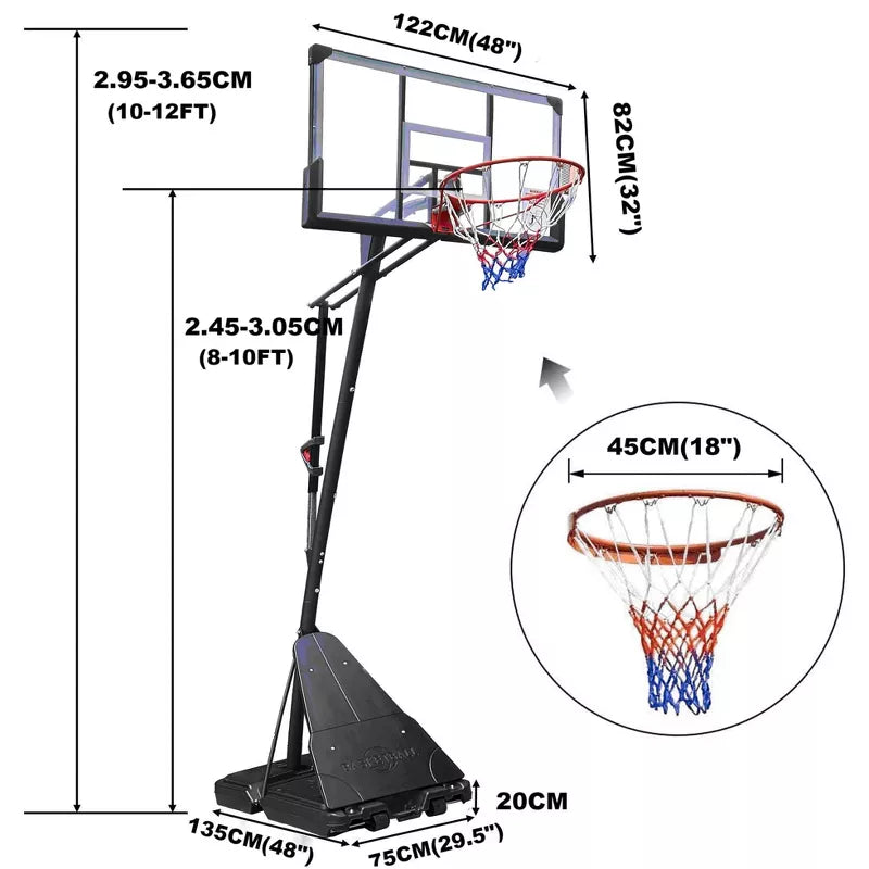 48in Portable Basketball Hoop