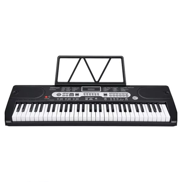 61-Key Beginners Electronic Keyboard Piano Set with H-Stand, Stool and Microphone