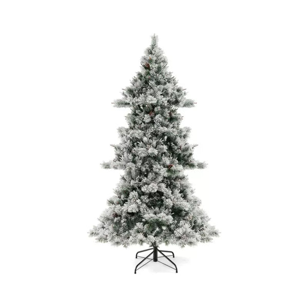 7ft Snow Flocked Pine Needle Christmas Tree