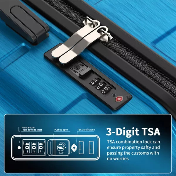 3 Piece Hardshell Luggage Sets Checked Spinner Luggage Set with TSA Lock