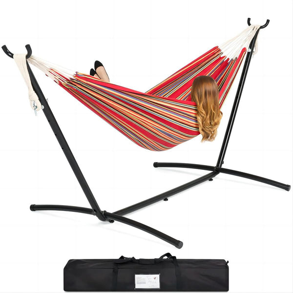 2-Person Hammock with Stand and Carrying Bag 450lb Capacity