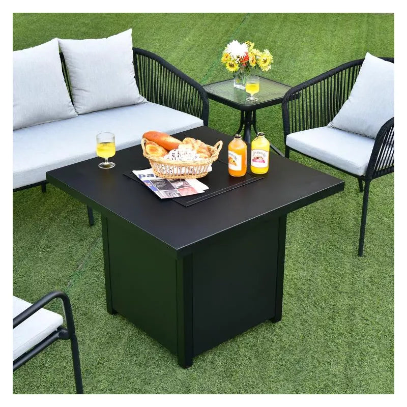 32inch Propane Fire Pit Table 40,000 BTU with Lid