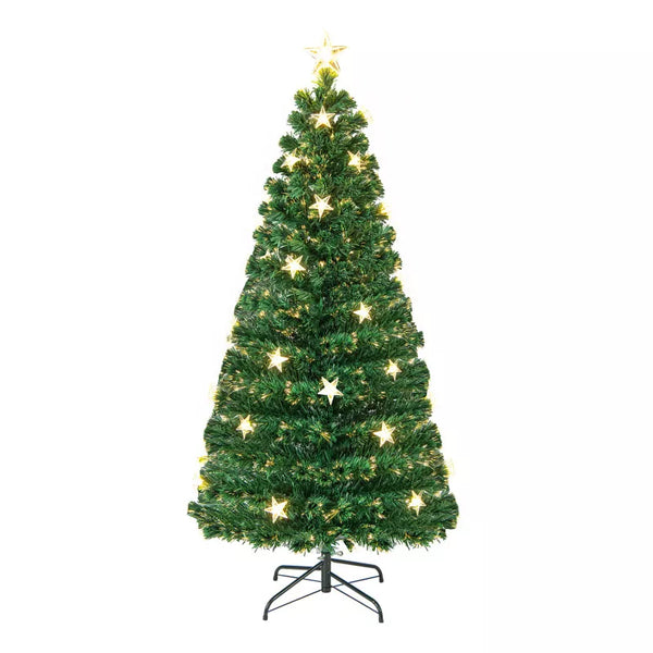 5ft Fiber Optic Christmas Tree Pre-Lit with Warm White Lights