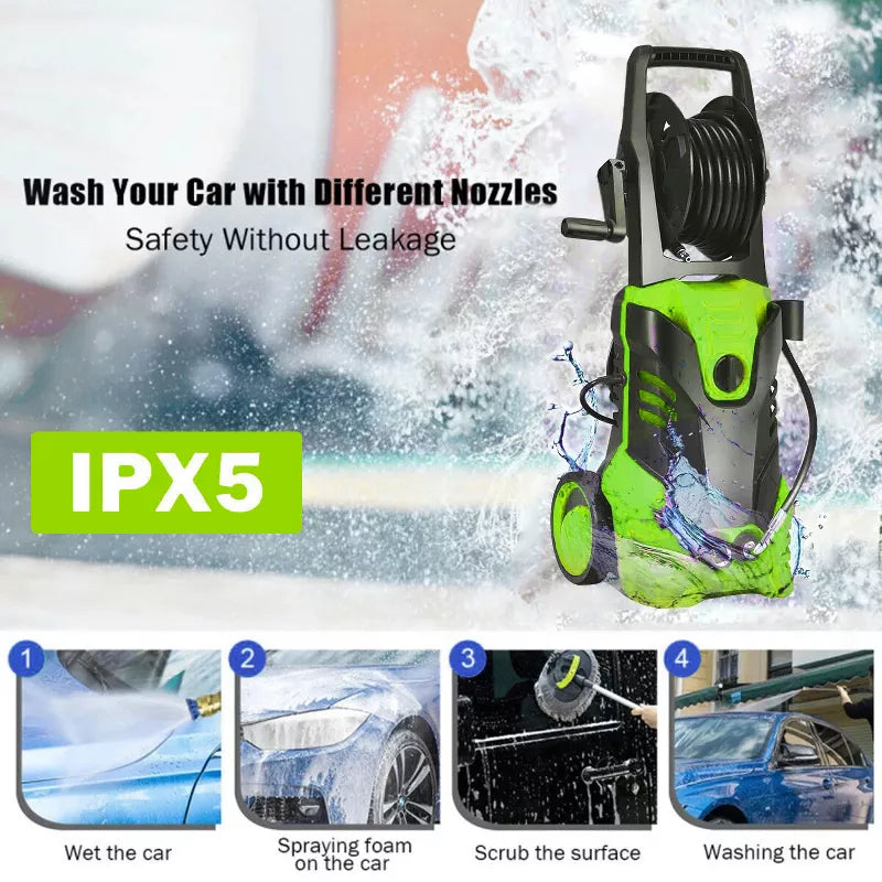 Electric Pressure Washer 3200 PSI with 5 Nozzles and Fixed Brush