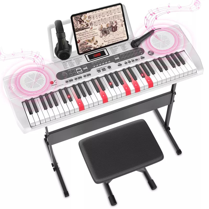 61 Key Lighted Keyboard Piano Kit with Stand