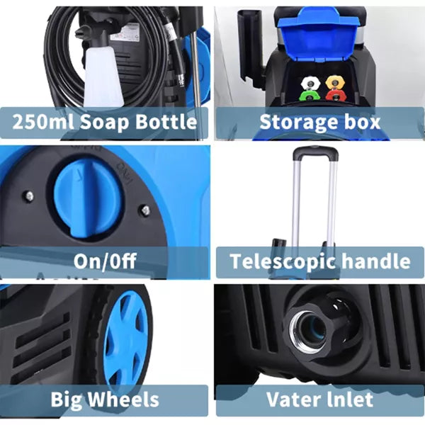 2800 PSI 2.0 GPM Electric Pressure Washer with 4 Type Nozzles