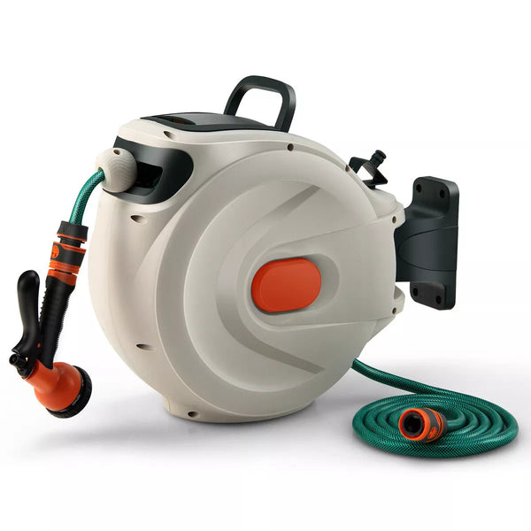 Hose and Reel Set with 98' Hose and Resin Garden Hose Reel for 1/2in Hoses