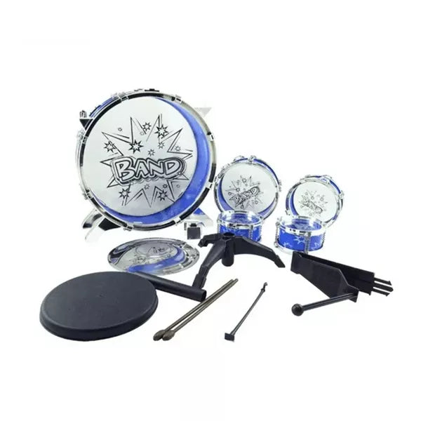 SKONYON 11-Piece Kids Starter Drum Set with Bass Drum, Tom Drums, Snare, Cymbal, Stool, Drumsticks