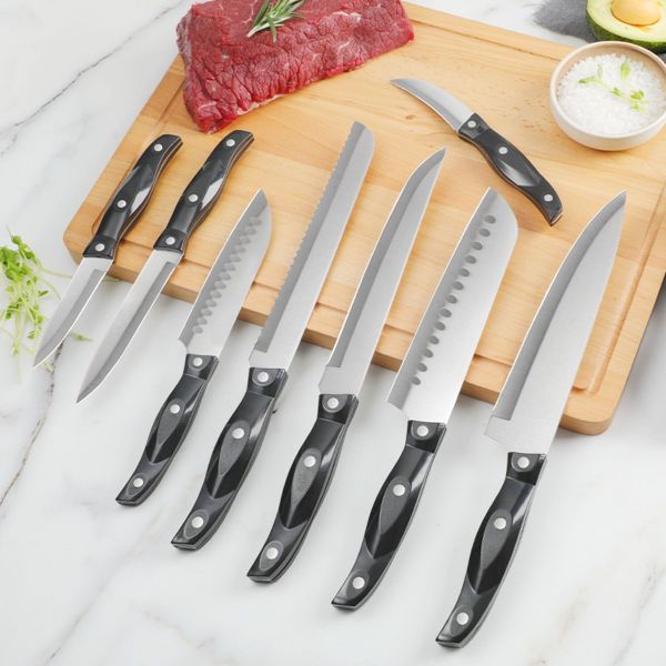 19-Piece Knife Set Premium Stainless Steel Cutlery Set with Wooden Block for Storage