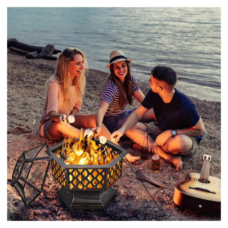 Hex-Shaped Portable Firepit