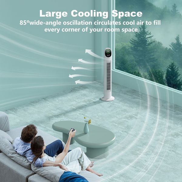 Tower Fans for Home, 60¡ã Oscillating Standing Fans with Remote