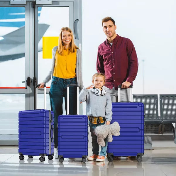 3 Piece Hard shell Luggage Sets Checked Spinner Luggage Set with YKK Zipper and TSA Lock