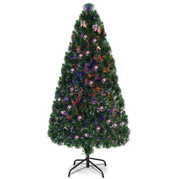 5ft Fiber Optic PVC Christmas Tree, Multi-Size Artificial Holiday Decor