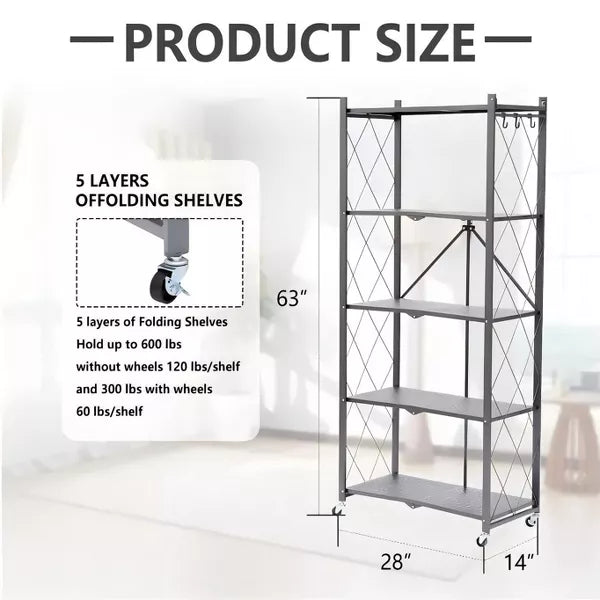5 Tier Storage Shelves Wire Shelving Units 1000lbs Weight Capacity