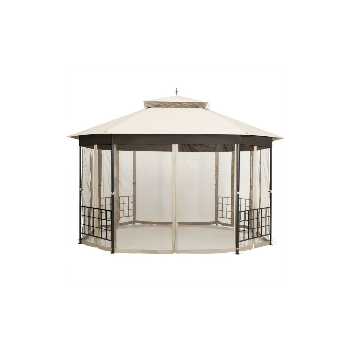 Beige 10'x12' Octagonal Patio Gazebo