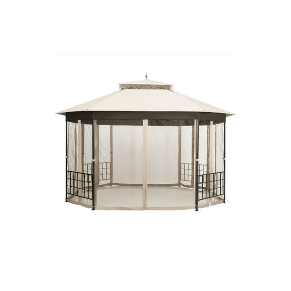 Beige 10'x12' Octagonal Patio Gazebo