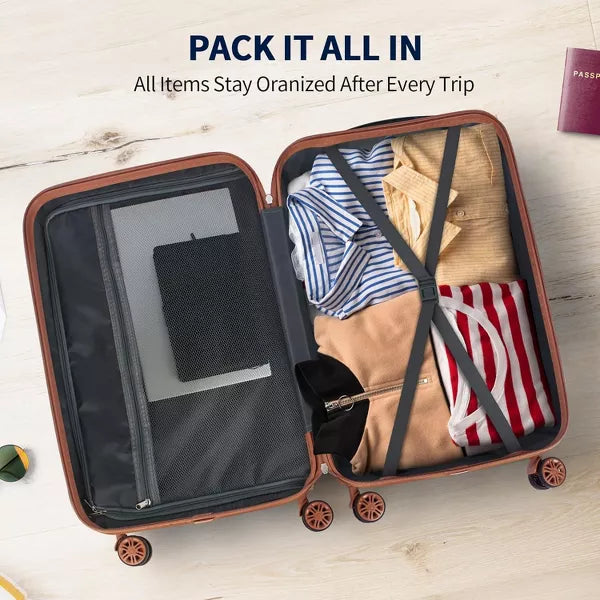 3 Piece Hardshell Luggage Sets Checked Spinner Luggage Set with TSA Lock