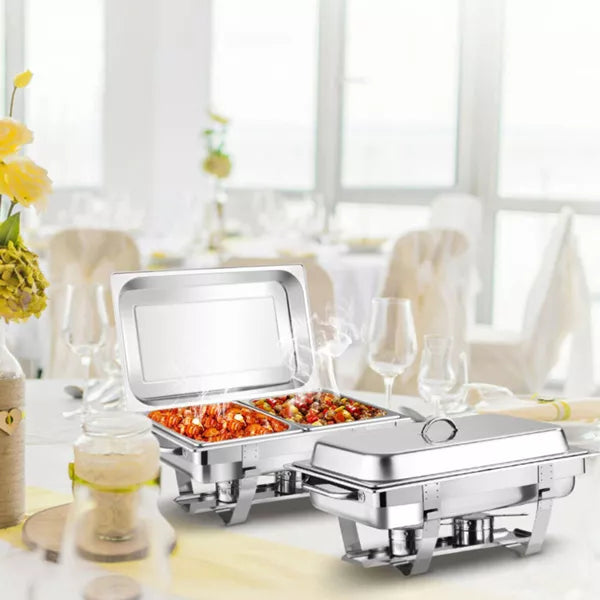 9 qt. Stainless Steel Chafing Dish Buffet Set Full-Size Party Chafing Set (2-Packs)