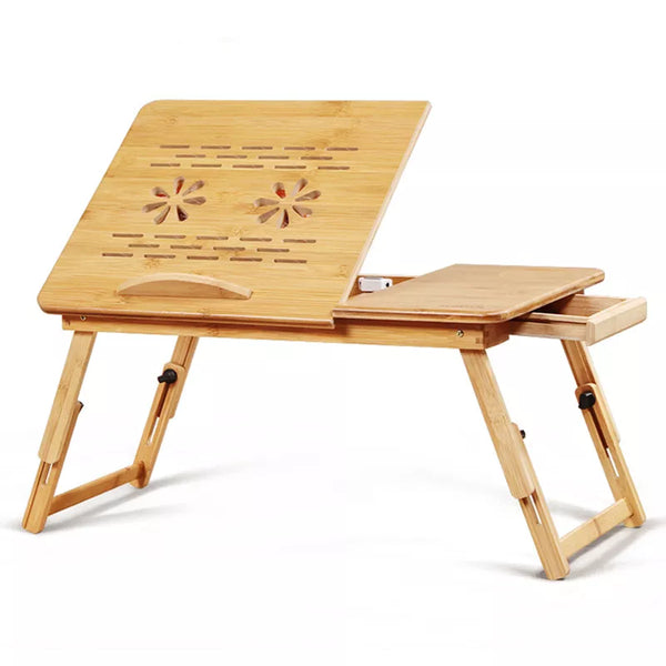 Adjustable Bamboo Laptop Desk Folding Bed Tray