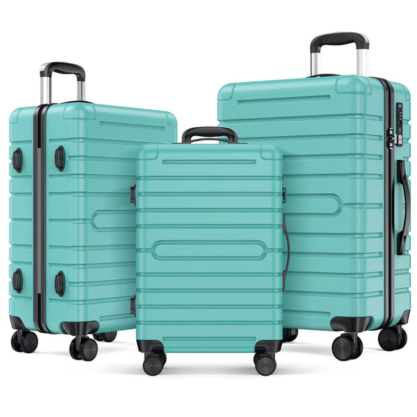 3 Piece Hard shell Luggage Sets Checked Spinner Luggage Set with YKK Zipper and TSA Lock