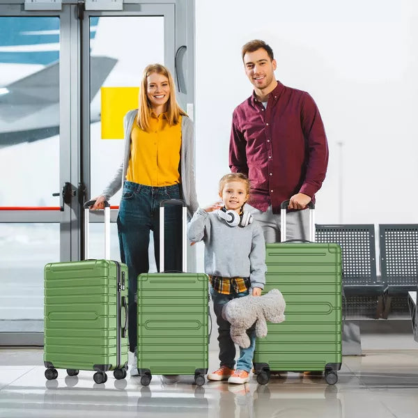 3 Piece Hard shell Luggage Sets Checked Spinner Luggage Set with YKK Zipper and TSA Lock