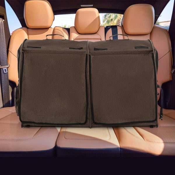 Dual Compartment Pet Carrier with Removable Hammocks, Brown