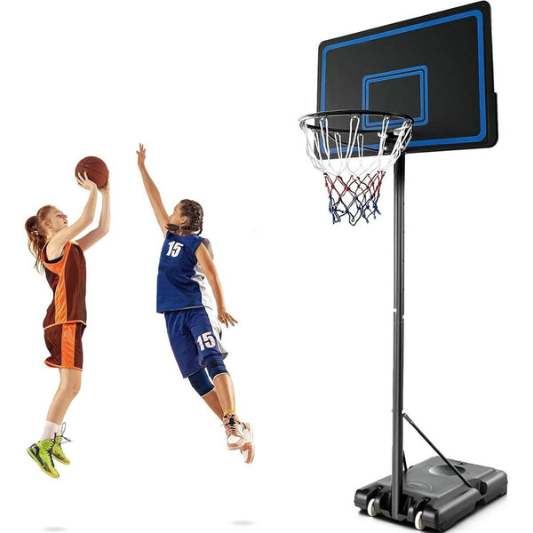 44in Portable Basketball Hoop with 7.5 - 10 ft. Height Adjustable for Kids/Teens/Adults