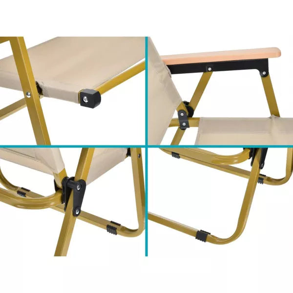 Oversized Leisure Camping Chair - Foldable & Sturdy Iron Frame for Comfort