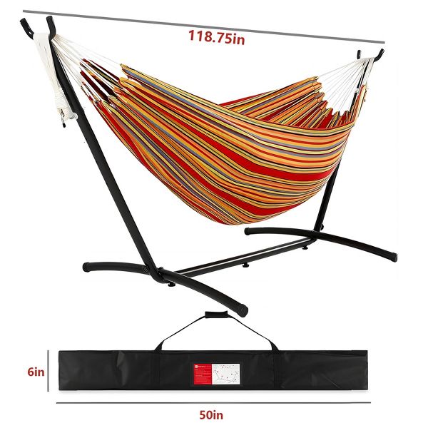 2-Person Hammock with Stand and Carrying Bag 450lb Capacity