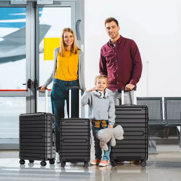 3 Piece Hard shell Luggage Sets Checked Spinner Luggage Set with YKK Zipper and TSA Lock