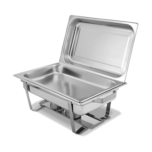 9 qt. Silver Stainless Steel Chafing Dish Chafer Buffet for Party and Wedding (2-Piece