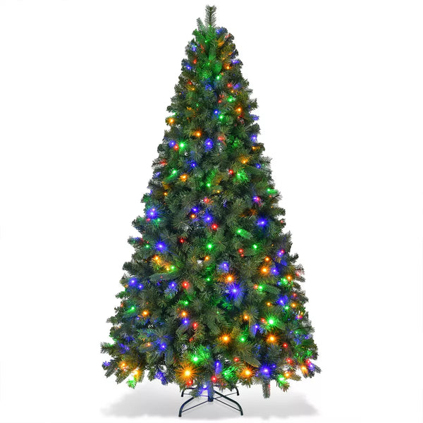 6ft Pre-Lit Artificial Christmas Tree with 250 Multi-Color LED Lights and 1060 Branch Tips