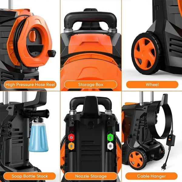 3300 PSI 2.0 GPM Electric High Pressure Washer 25ft Hose with 4 Quick Connect Nozzles and Foam Connon