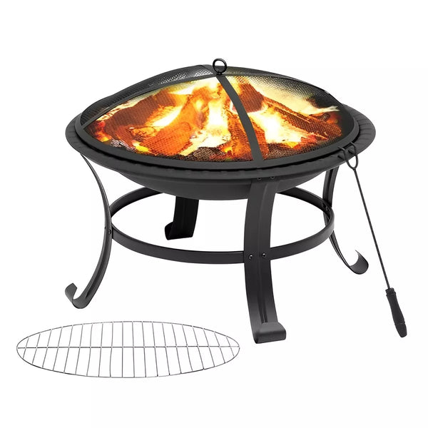 26 in Outdoor Fire Pits Wood Burning Steel Fire Pit