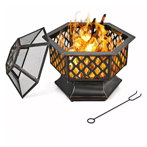 Hex-Shaped Portable Firepit