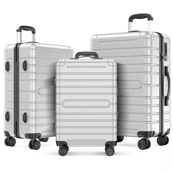 3 Piece Hard shell Luggage Sets Checked Spinner Luggage Set with YKK Zipper and TSA Lock