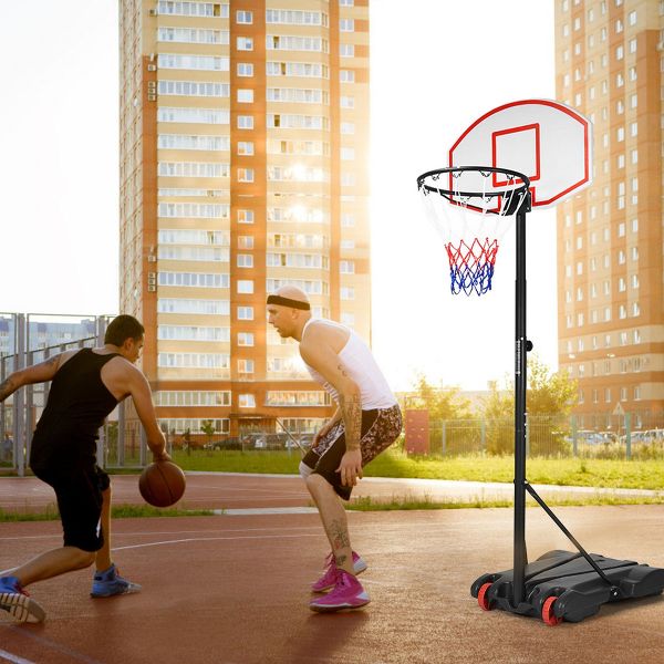 Portable Basketball Hoop System 5.2-7 FT Adjustable Kid Indoor Outdoor W/ Wheels