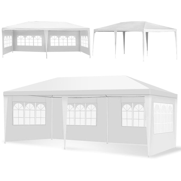 10'x20' Canopy Tent Heavy Duty Wedding Party Tent Outdoor Canopy for Camping Events White