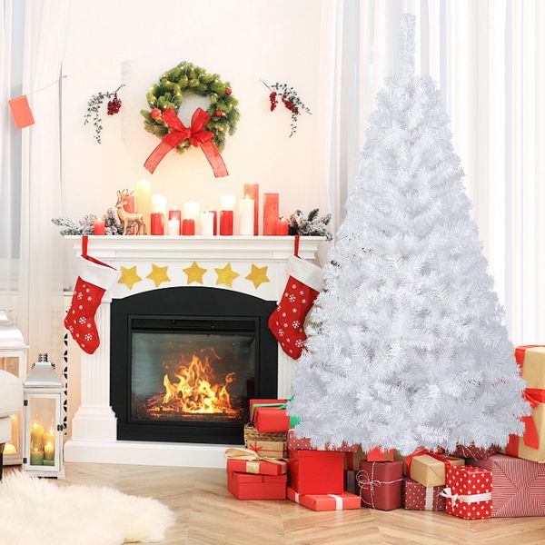 6ft Elegant White Artificial Christmas Tree with Sturdy Stand