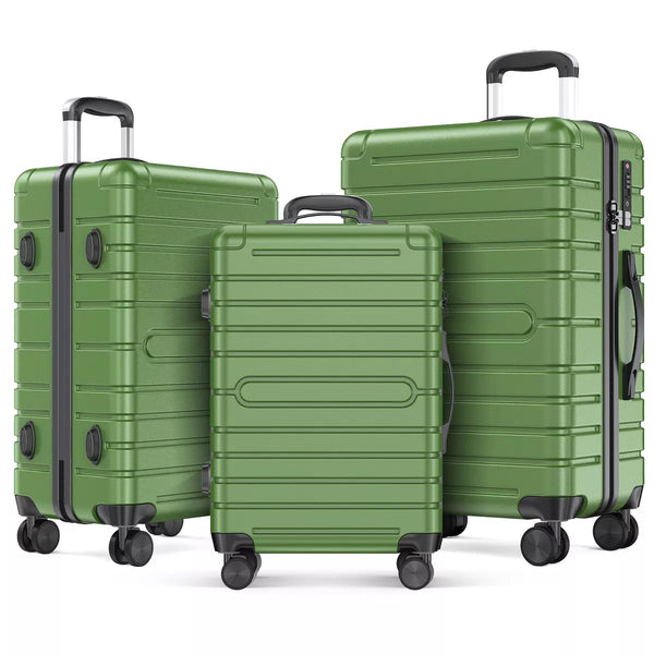 3 Piece Hard shell Luggage Sets Checked Spinner Luggage Set with YKK Zipper and TSA Lock