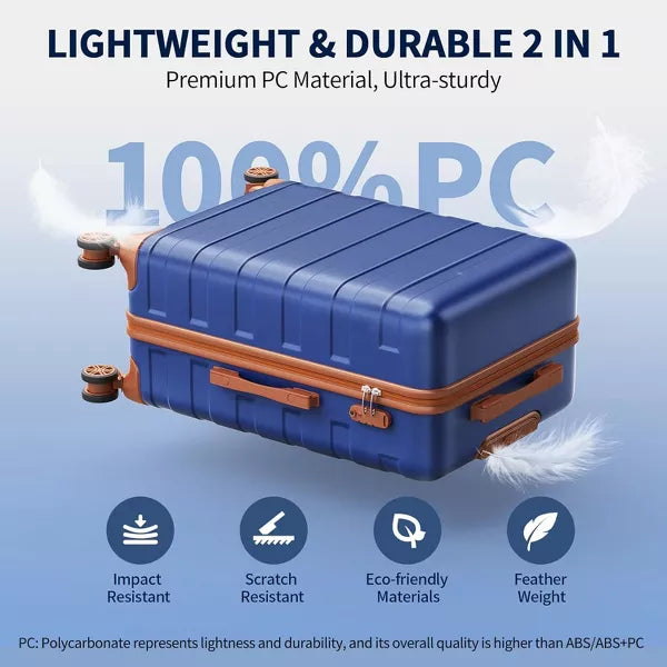 3 Piece Hardshell Luggage Sets Checked Spinner Luggage Set with TSA Lock