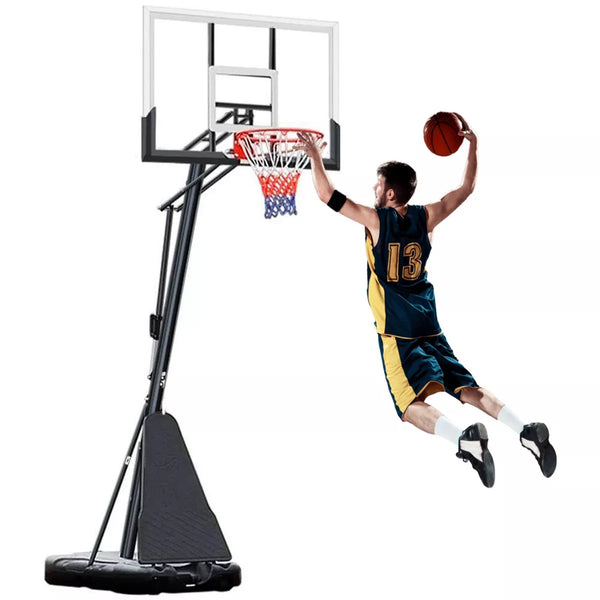 54in Portable Basketball Hoop System 7.5-10 FT Adjustable with Wheels Outdoor