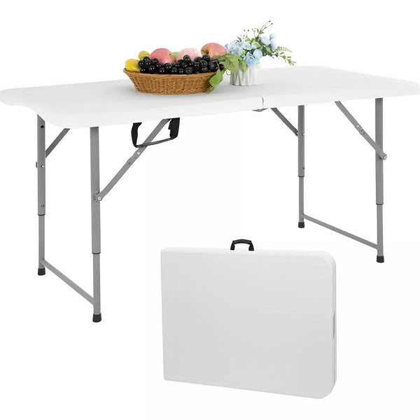 4ft Folding Table 19in-29in Height Adjustable Camping Table