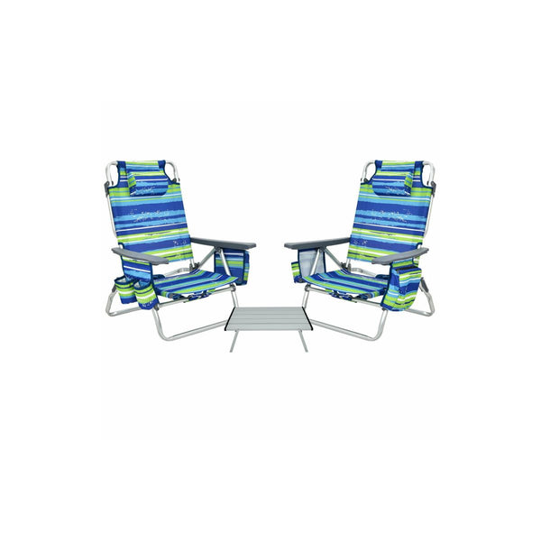 4-Piece Patio Furniture Set with Glass Top Coffee Table - Brown